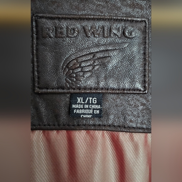 Red Wing Shoes Leather Jacket Cafe Racer Moto Men's Size XL Brown Motorcycle - Picture 7 of 15